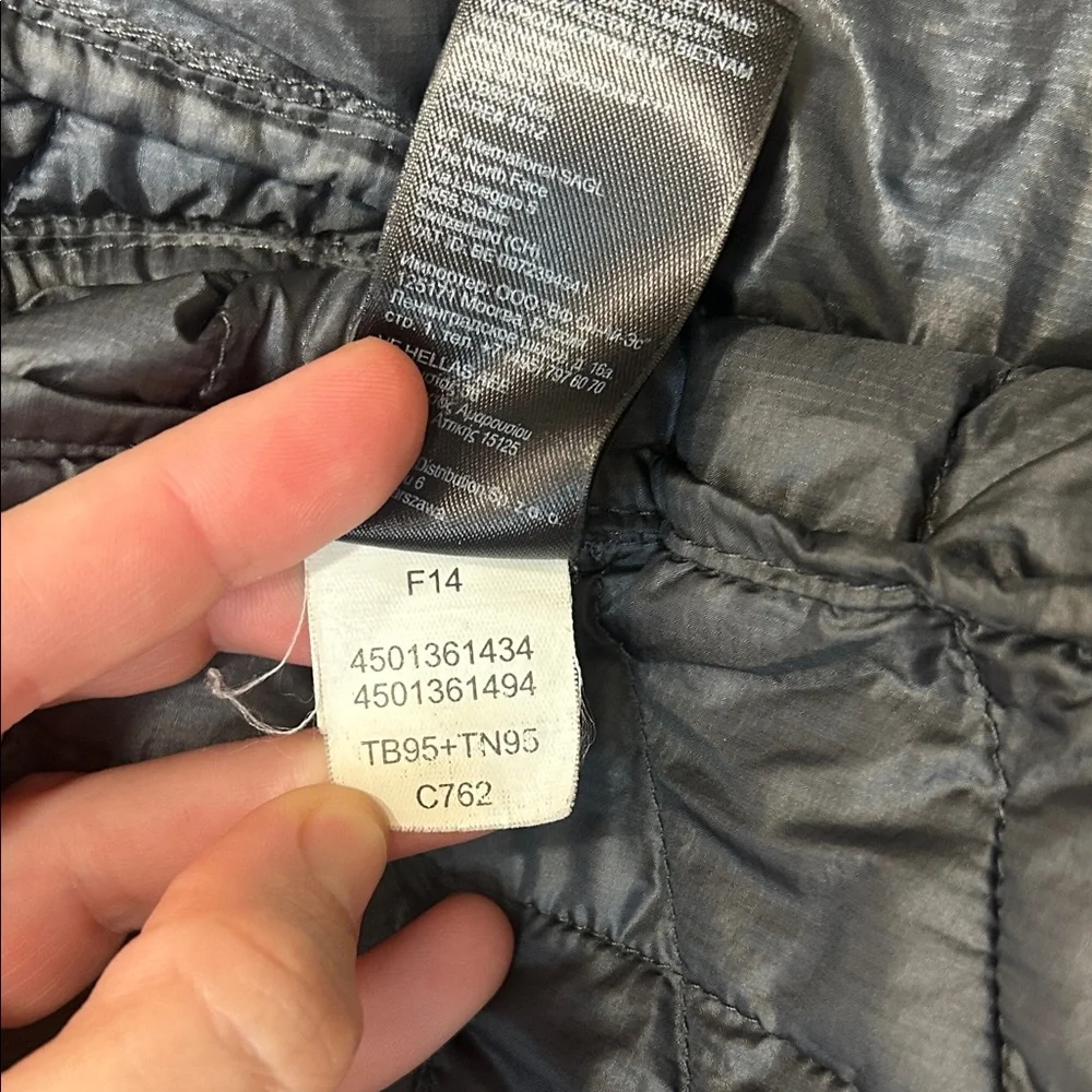 The North Face Thermoball Quilted Jacket with Orange Accents, men’s large